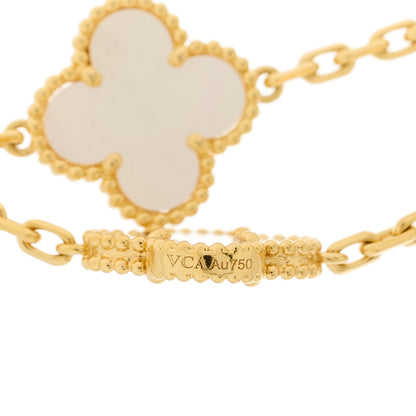 Van Cleef & Arpels 18K Yellow Gold Mother of Pearl 20 Motifs Vintage Alhambra Necklace 5 of 6