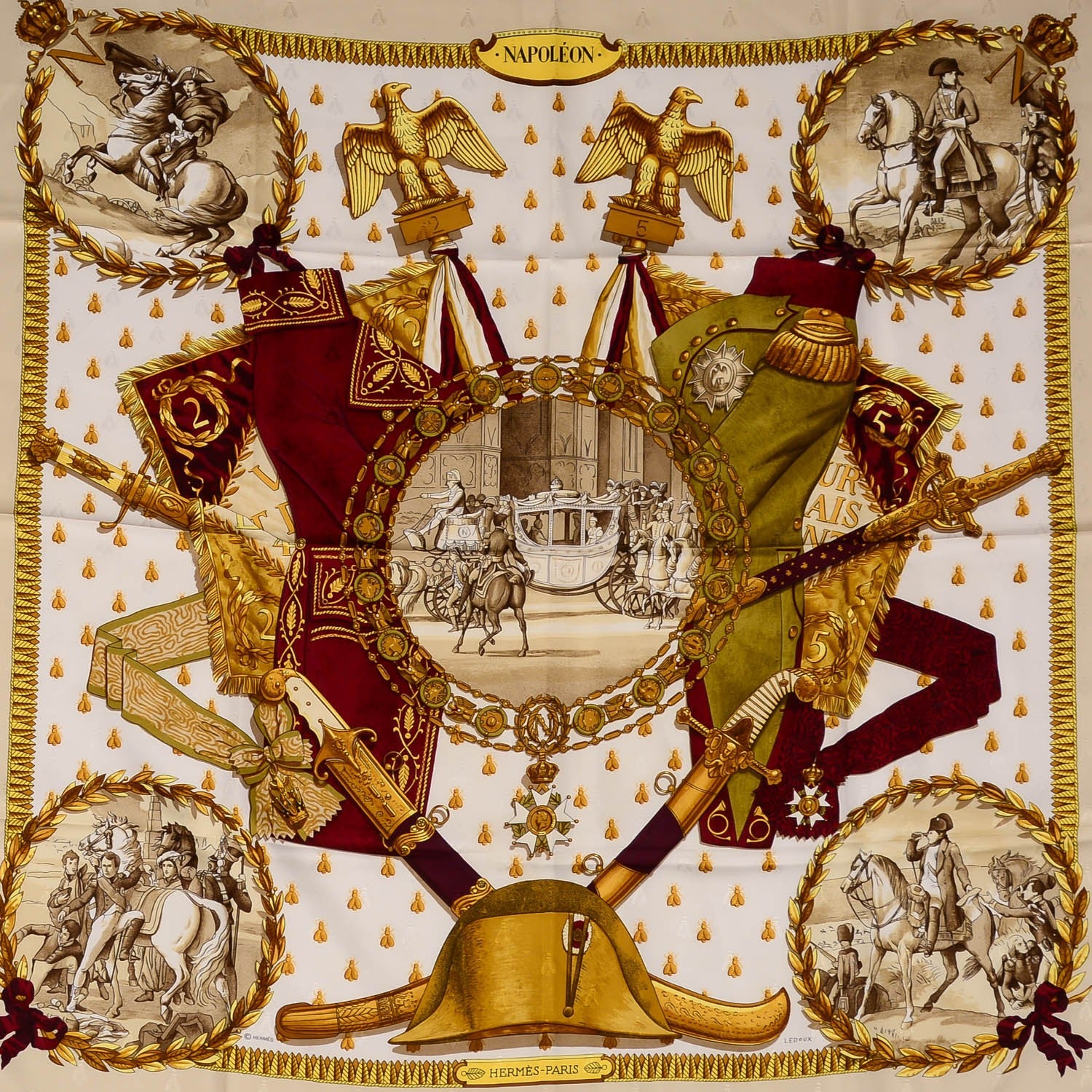 Hermes Silk Napoleon Scarf 90 1 of 7