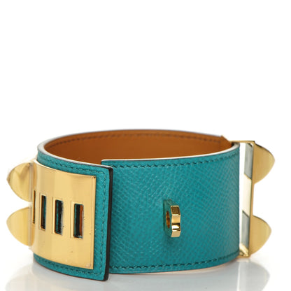 Hermes Epsom Collier de Chien CDC Bracelet S Bleu Paon 4 of 7