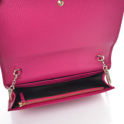 Gucci Pebbled Calfskin Soho Wallet on Chain Bright Bougainvillea 5 of 7