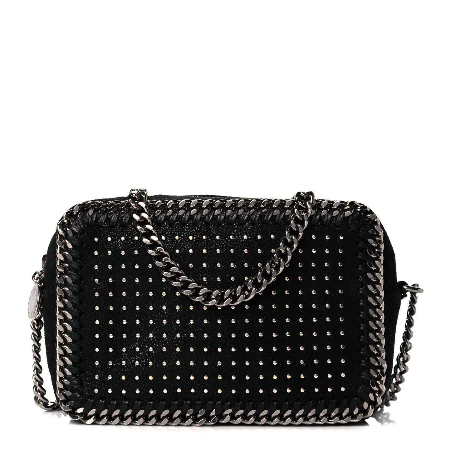 Shaggy Deer All Over Studs Falabella Crossbody Camera Bag Black
