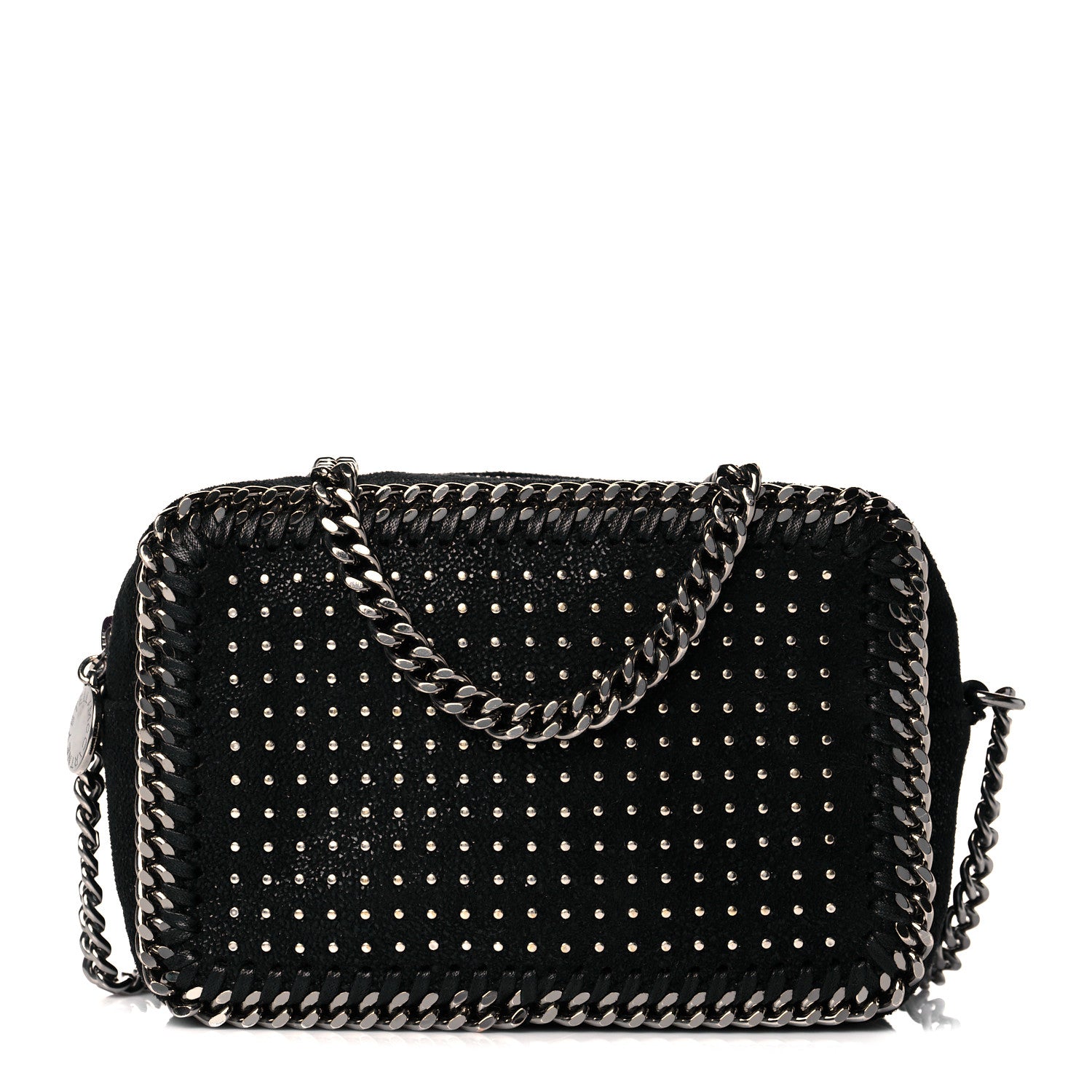 Stella McCartney Shaggy Deer All Over Studs Falabella Crossbody Camera Bag Black 1 of 11