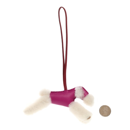 Hermes Milo Lambskin Shearling Budy Charm Rose Pourpre 2 of 4