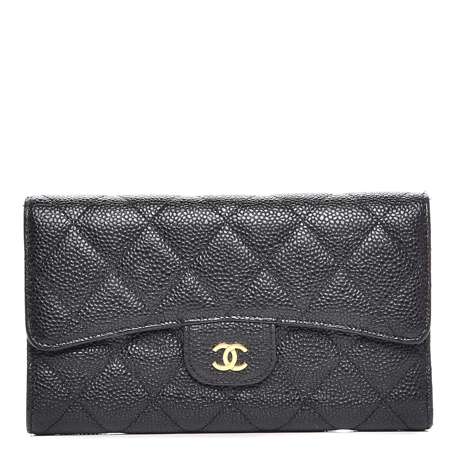 Chanel Caviar Quilted Large Flap Wallet Black 1 of 8