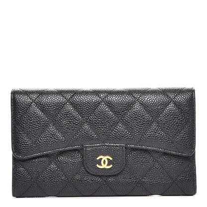 Chanel Caviar Quilted Large Flap Wallet Black 1 of 8