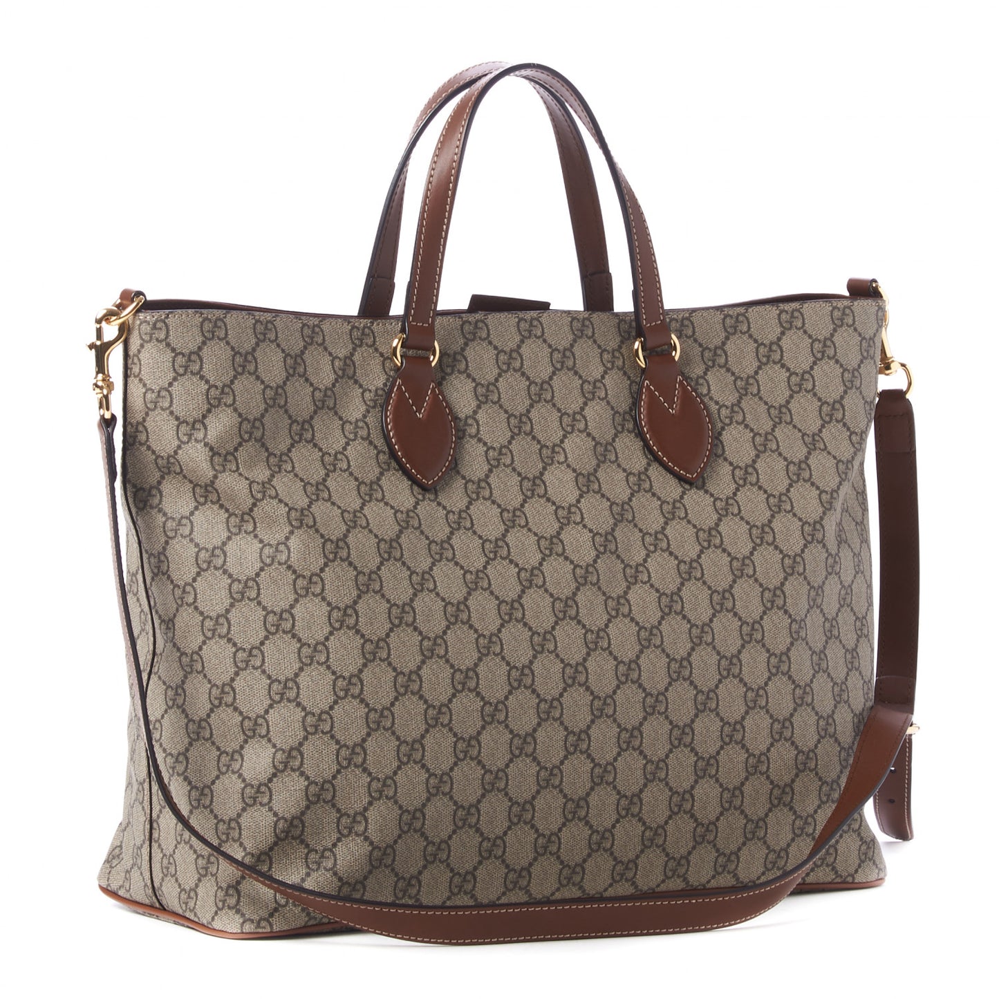 Soft GG Supreme Monogram Medium Crossbody Tote Beige Cuir