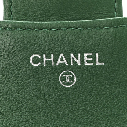 Chanel Lambskin Quilted Compact Flap Wallet Green 6 of 10