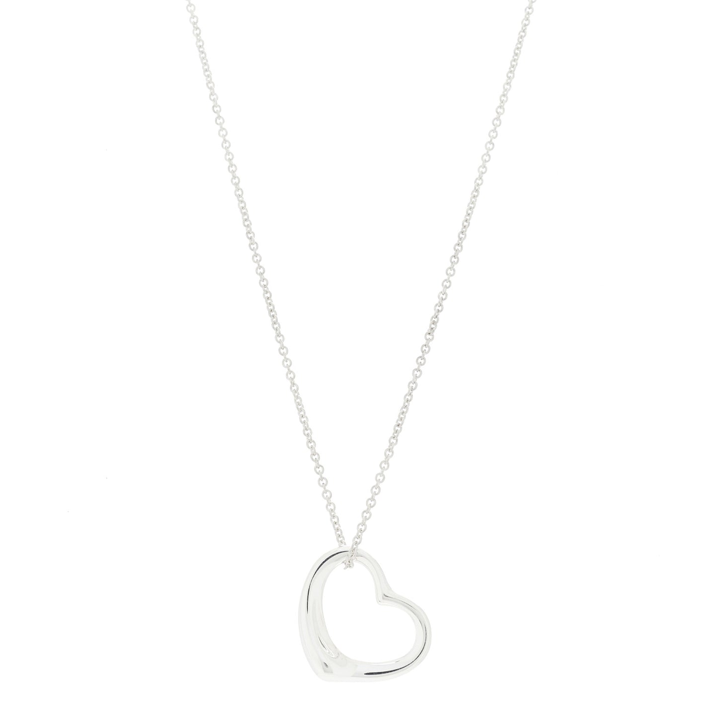Sterling Silver 22mm Elsa Peretti Open Heart Pendant Necklace