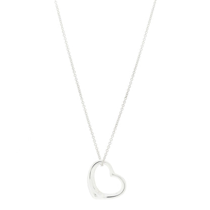 Tiffany Sterling Silver 22mm Elsa Peretti Open Heart Pendant Necklace 1 of 7
