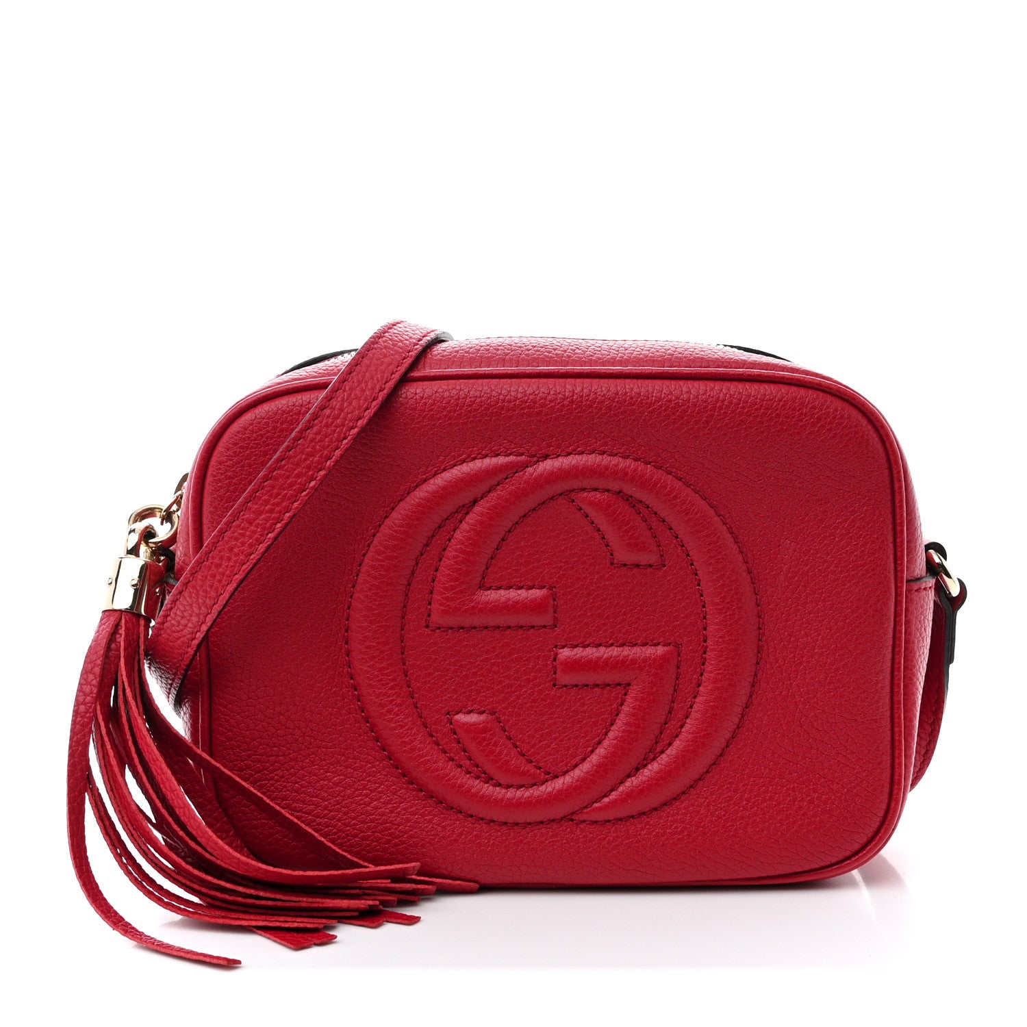 Gucci Pebbled Calfskin Small Soho Disco Bag Tabasco Red 1 of 10
