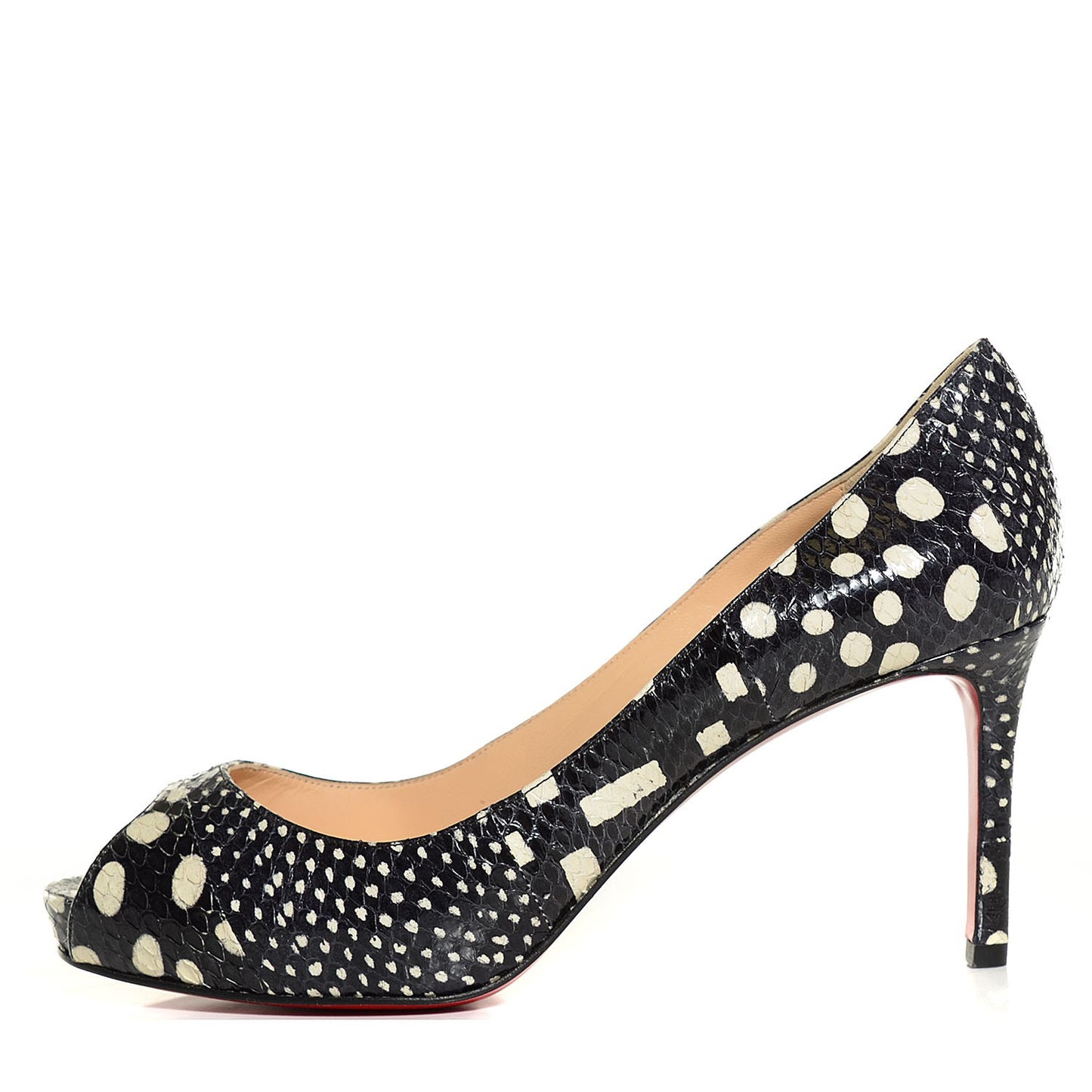 Watersnake Patchwork No Matter 85 Pumps 36.5 Black White