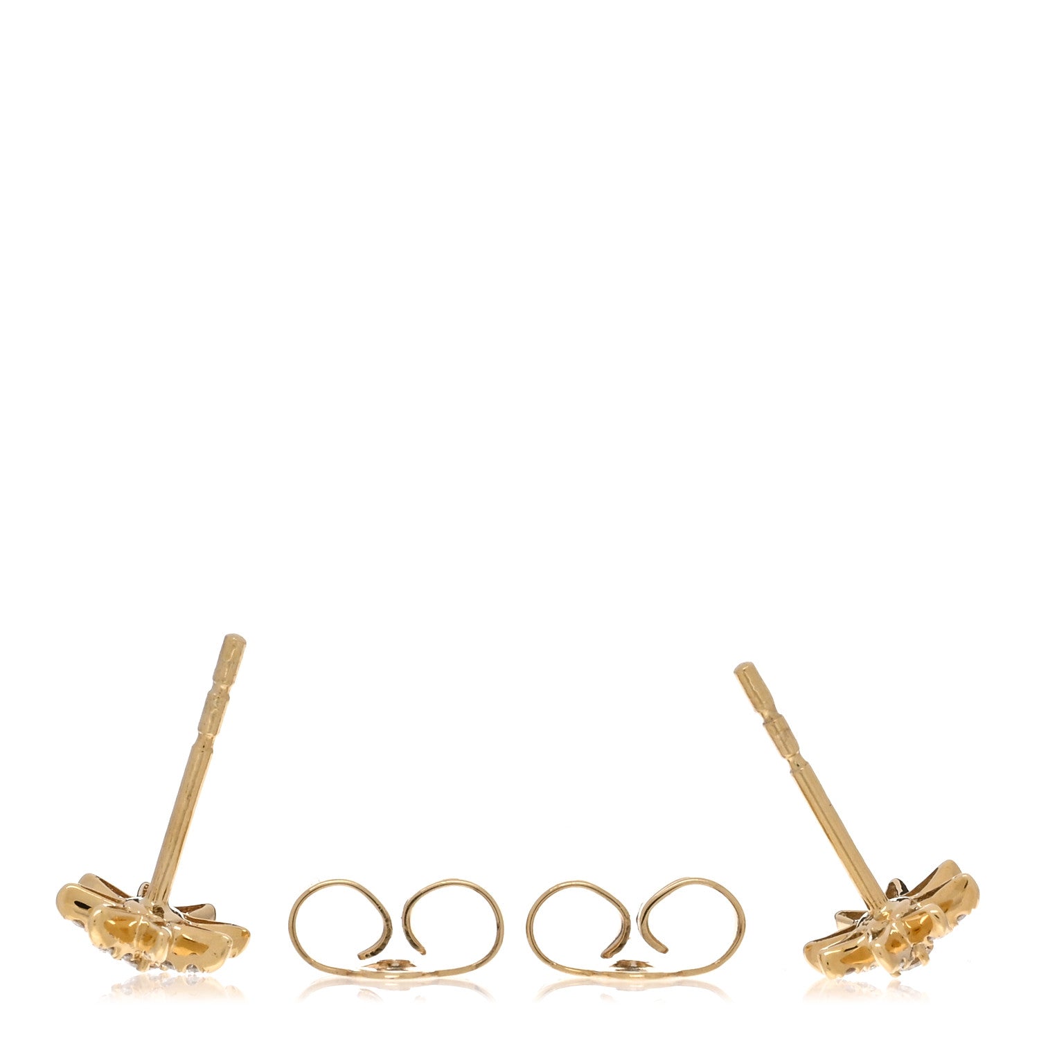 David Yurman 18K Yellow Gold Diamond Petite Starburst Earrings 3 of 5