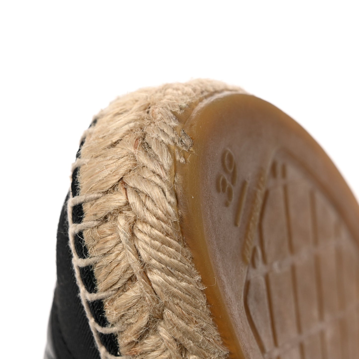 Lambskin Grosgrain Quilted CC Chain Espadrilles 39 Black