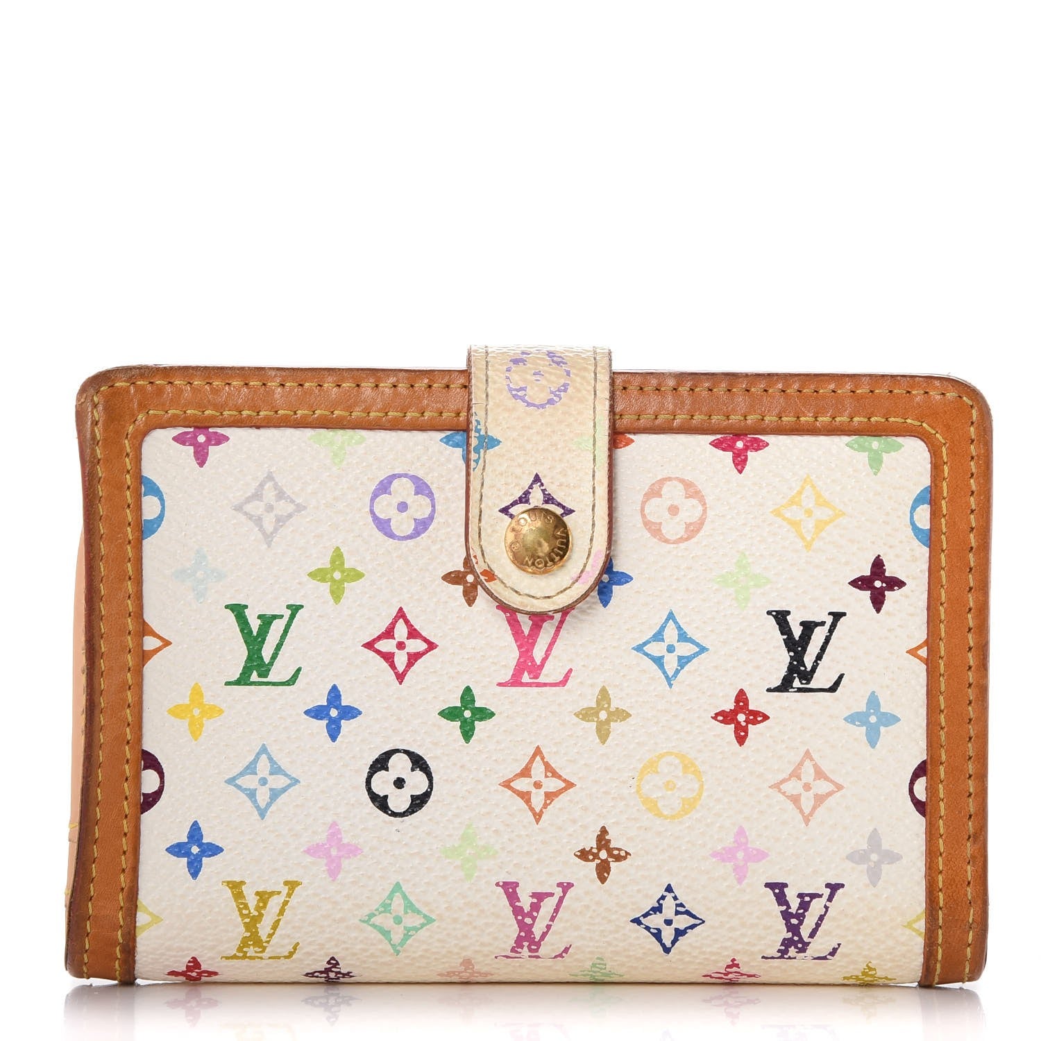 Louis Vuitton Monogram Multicolor French Purse Wallet White 1 of 13