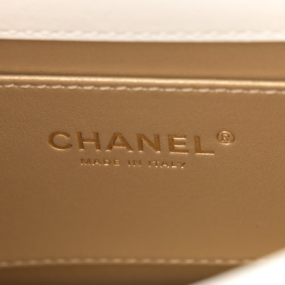 Chanel Shiny Calfskin Quilted Small Metal Top Handle Flap White 6 of 11
