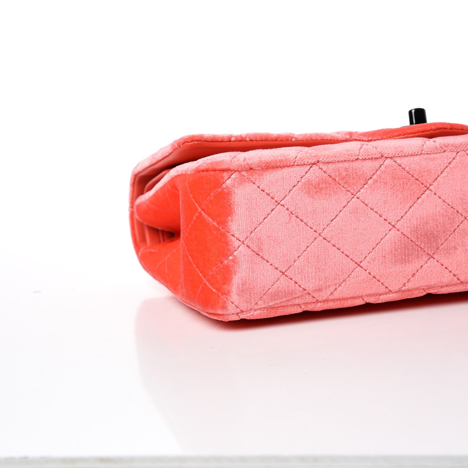 Chanel Velvet Quilted Medium Double Flap Coral 5 of 9