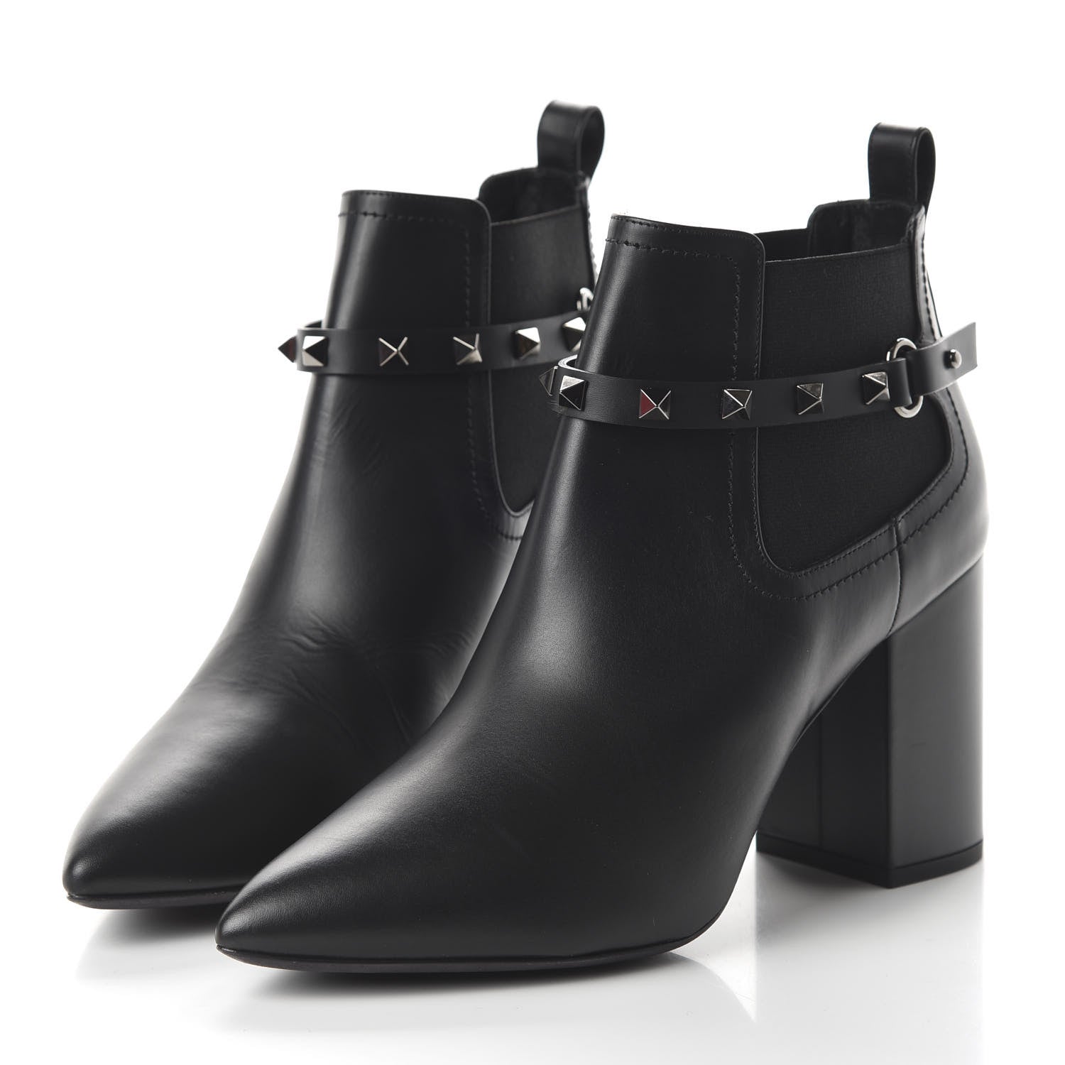 Valentino Garavani Calfskin Rockstud Chelsea 85mm Ankle Boots 39 Black 3 of 9