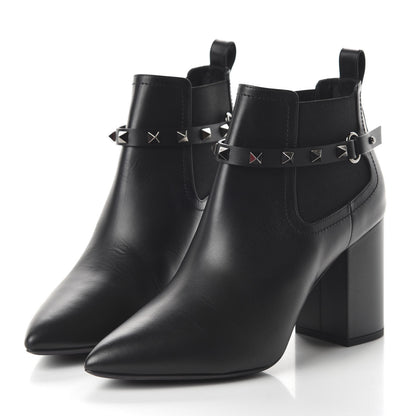 Valentino Garavani Calfskin Rockstud Chelsea 85mm Ankle Boots 39 Black 3 of 9
