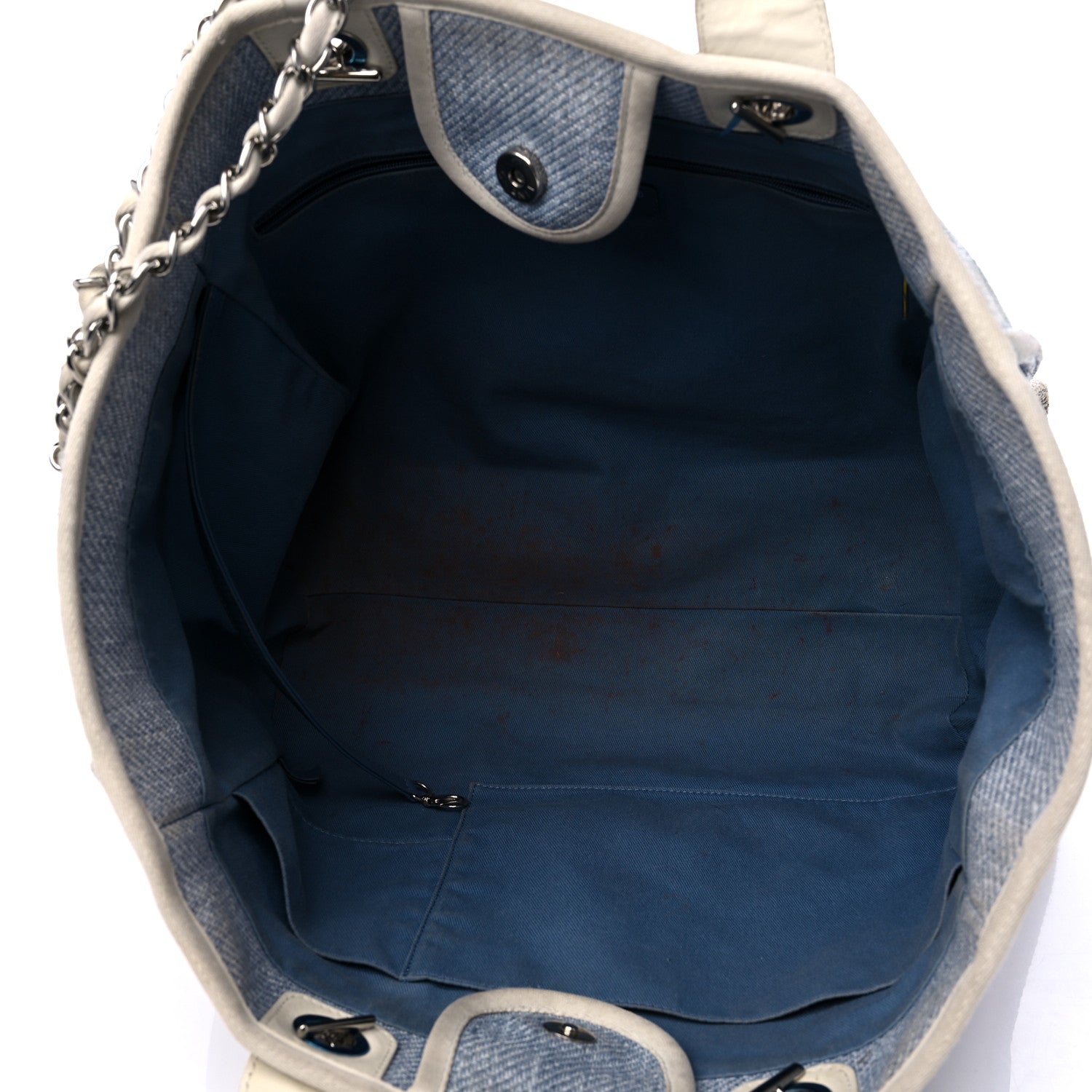 Chanel Canvas Medium Deauville Tote Denim Blue 5 of 19