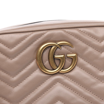 Gucci Calfskin Matelasse Small GG Marmont Chain Shoulder Bag Porcelain Rose 10 of 12