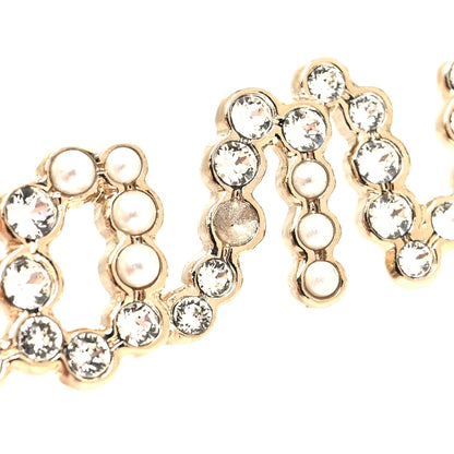 Chanel Metal Glass Swirling Pearls Brooch Pin Gold 5 of 5