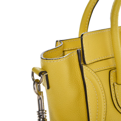 Celine Drummed Calfskin Nano Luggage Citron 12 of 17