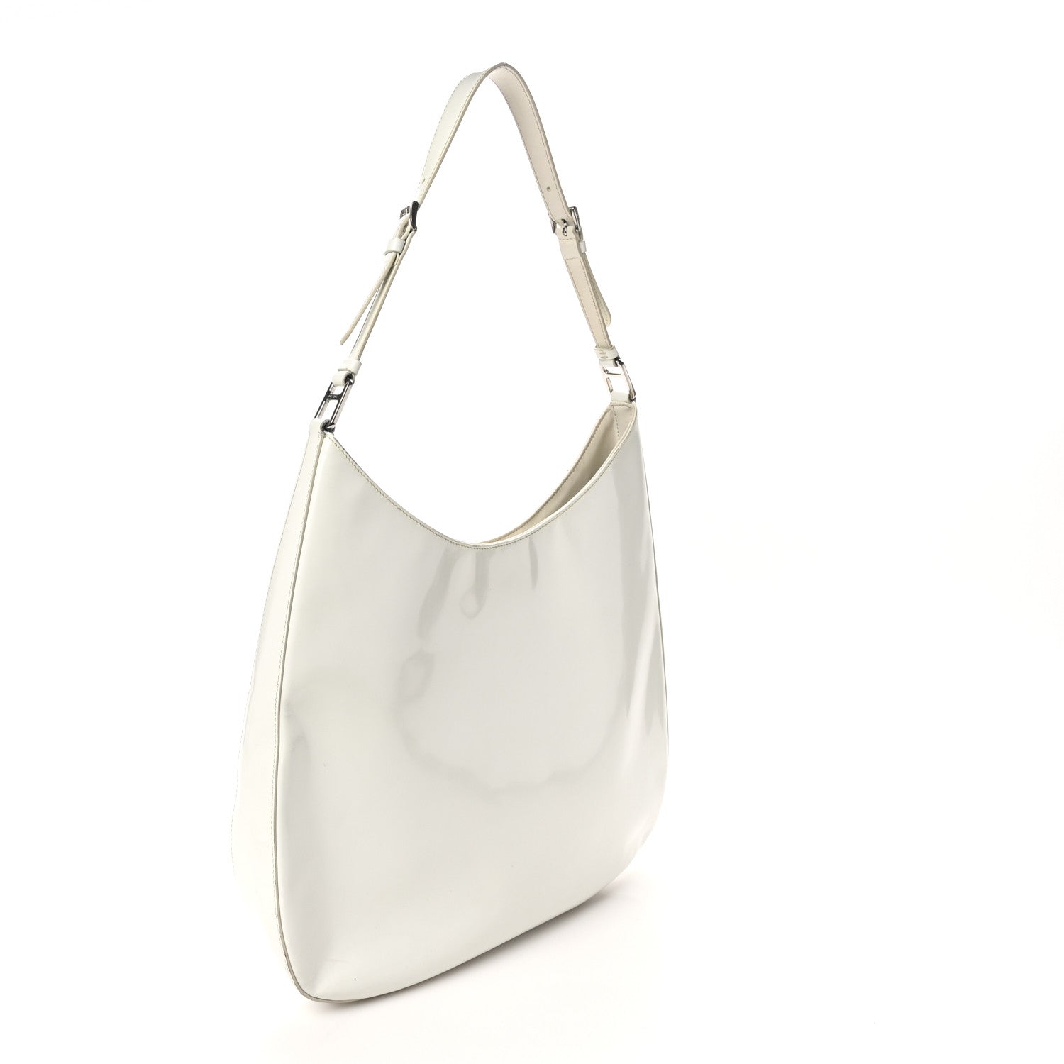 Prada Spazzolato Maxi Cleo Adjustable Strap Shoulder Bag White 3 of 10