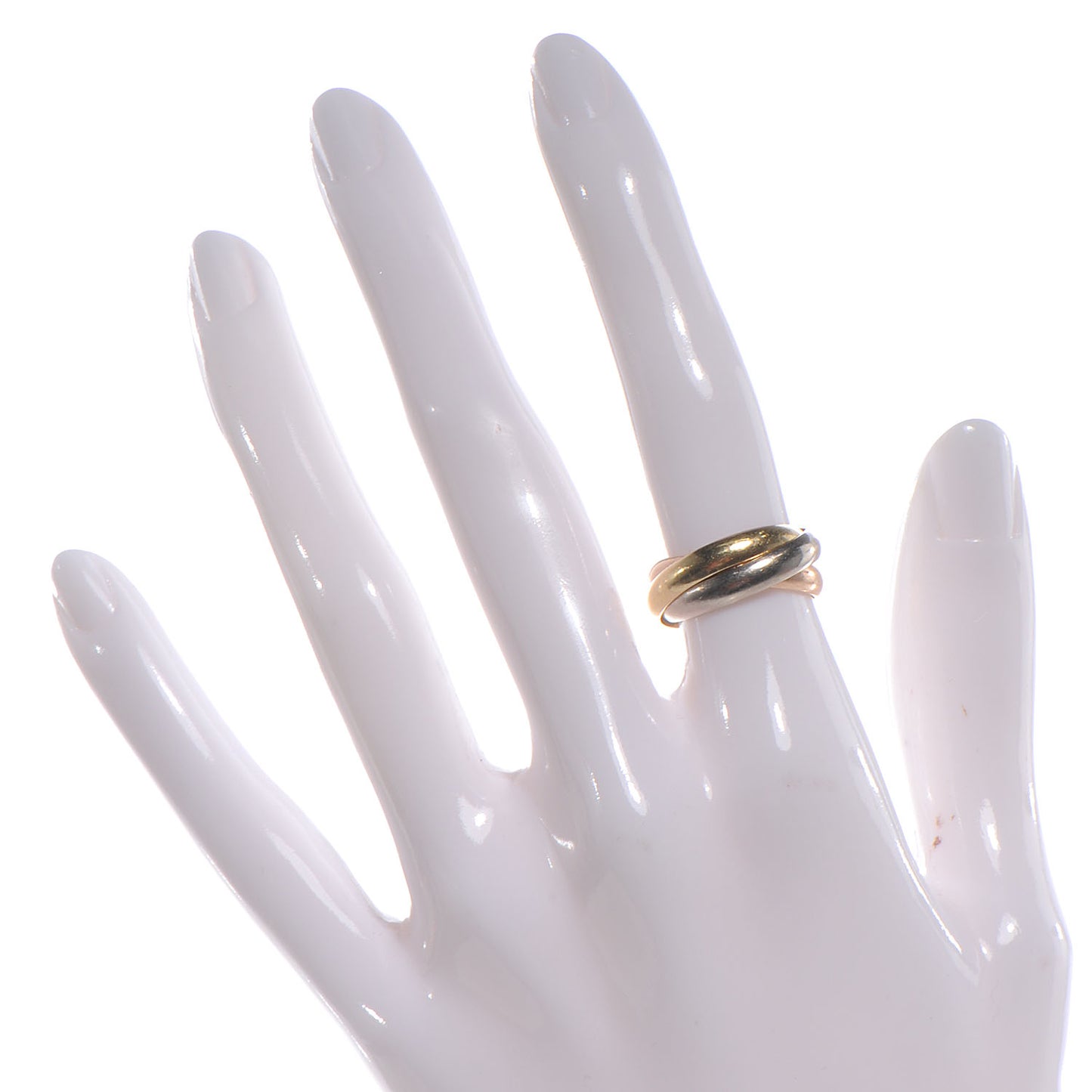 18k Pink Yellow White Gold Trinity Ring 50 5.25