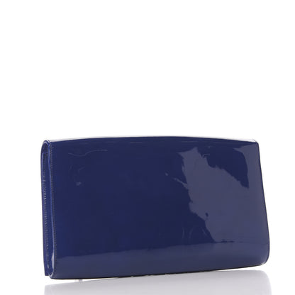 Saint Laurent Patent Calfskin Monogram Large Belle De Jour Clutch Royal Blue 2 of 9