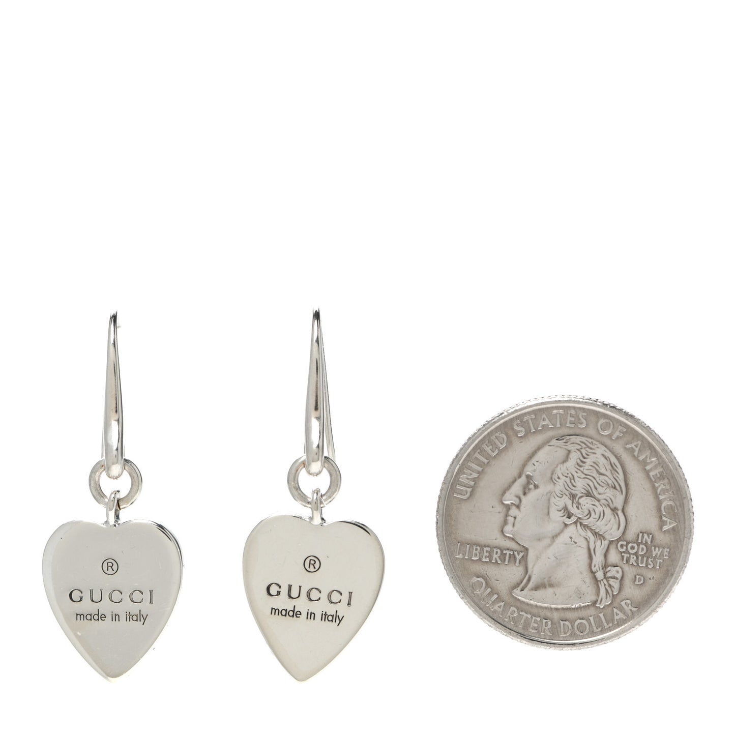 Sterling Silver Trademark Heart Drop Earrings