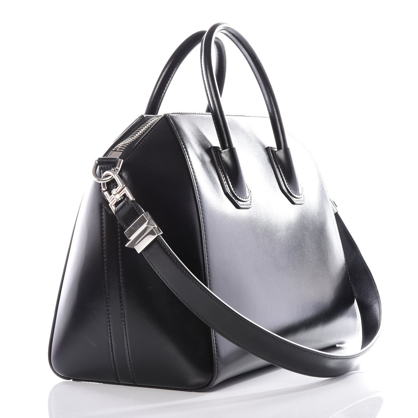 Shiny Lord Calfskin Medium Antigona Black