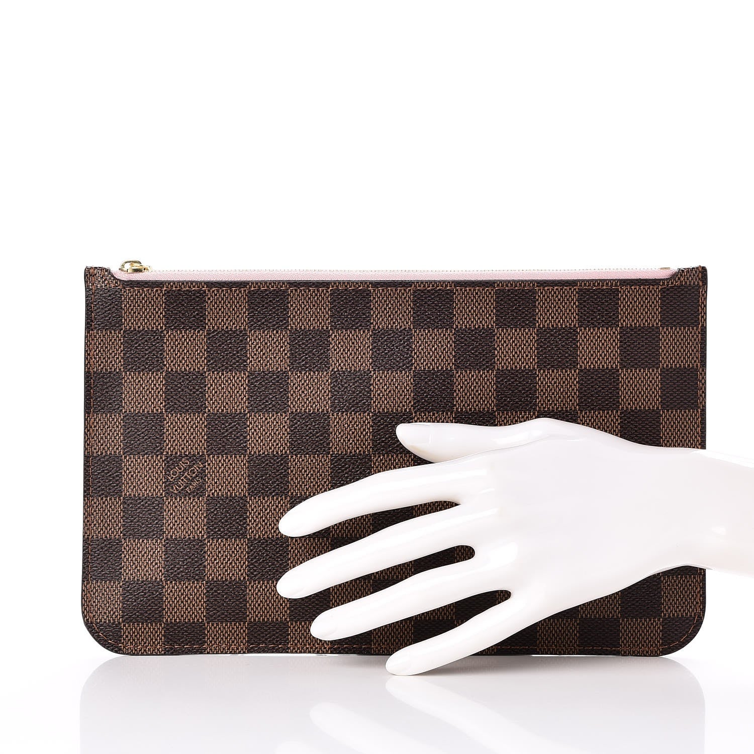 Louis Vuitton Damier Ebene Neverfull MM GM Pochette Rose Ballerine 2 of 8