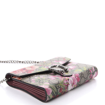 Gucci GG Supreme Monogram Blooms Mini Dionysus Chain Wallet Beige Multicolor Dry Rose 4 of 12