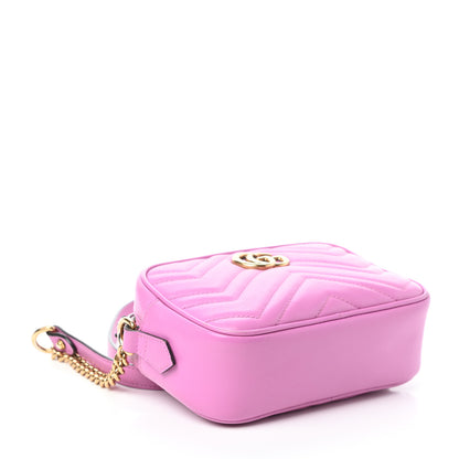 Gucci Calfskin Matelasse Mini GG Marmont Chain Shoulder Bag Candy Mousse 4 of 8