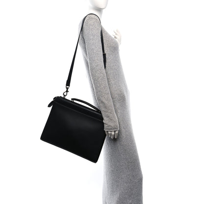 Fendi Vitello Grace Opaco Metal Monster Eyes Large Peekaboo Iconic Fit Satchel Black 3 of 10