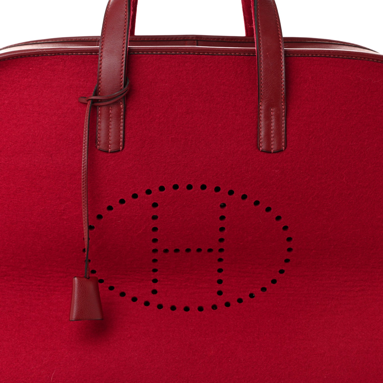 Hermes Felt Barenia Feu2Dou Travel Bag Rouge Vif Rouge H 6 of 10