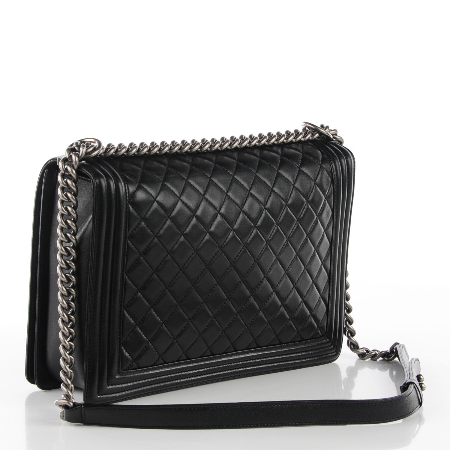 Chanel Lambskin Quilted Large Boy Flap Black 3 of 8