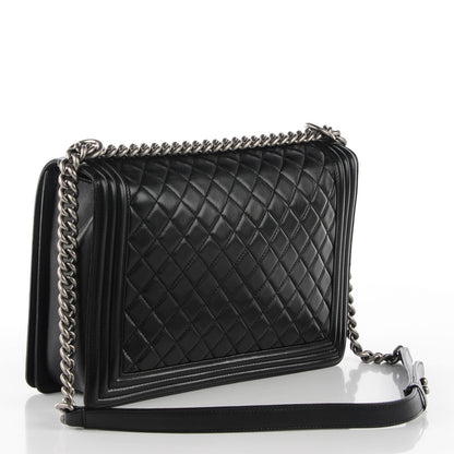 Chanel Lambskin Quilted Large Boy Flap Black 3 of 8