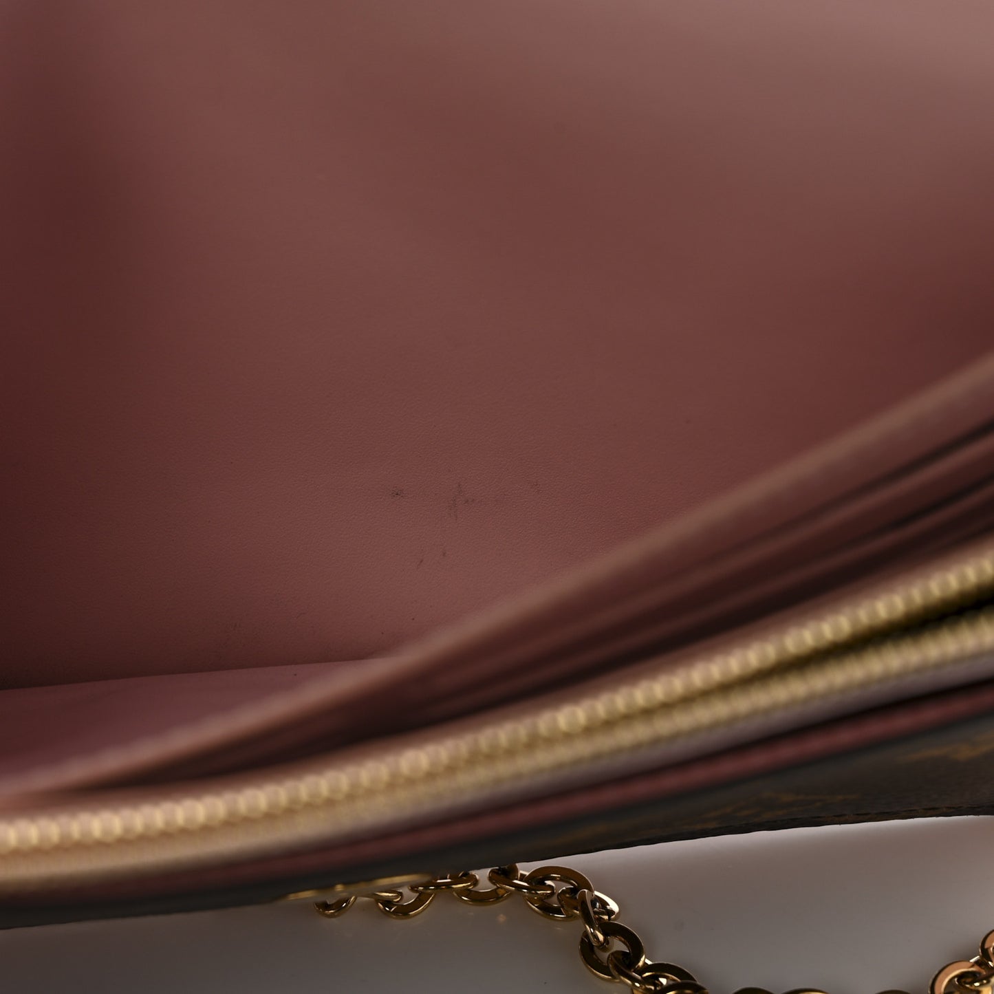 Monogram Flore Chain Wallet Rose Ballerine