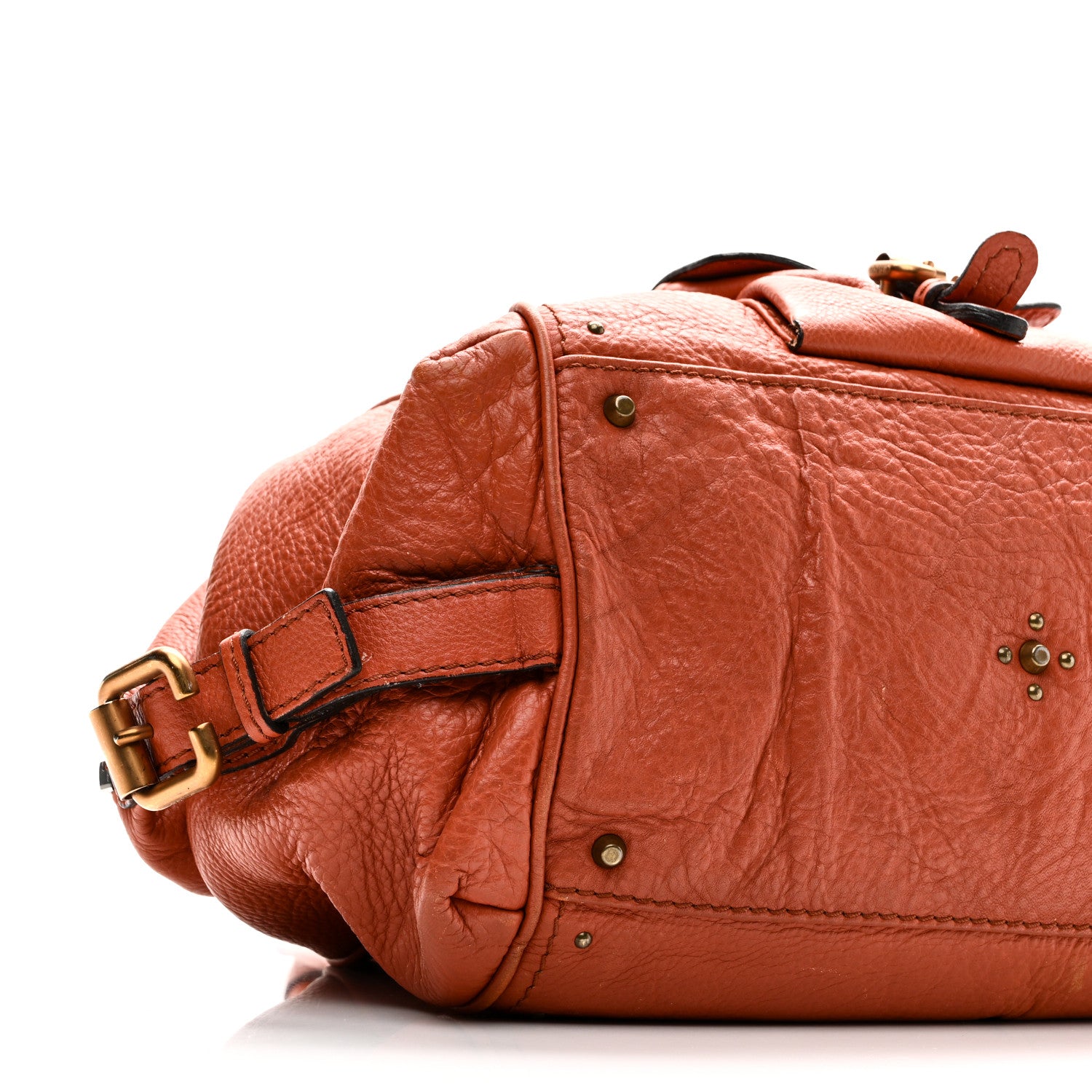 Chloe Calfskin Paddington Front Pocket Tote Whiskey 8 of 9