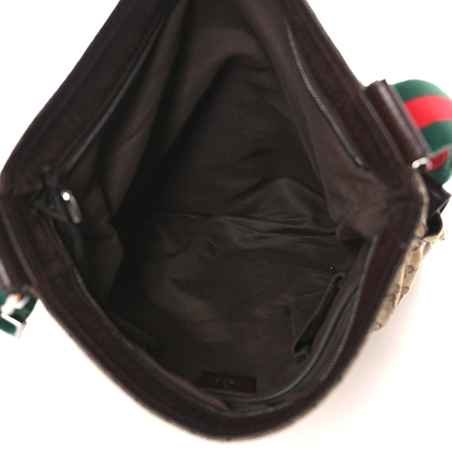 Gucci Monogram Web Medium Double Pocket Messenger Bag Dark Brown 5 of 9