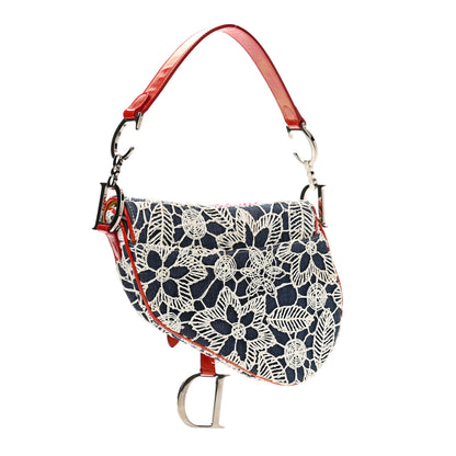Christian Dior Denim Embroidered Sequin Saddle Bag Multicolor 2 of 11