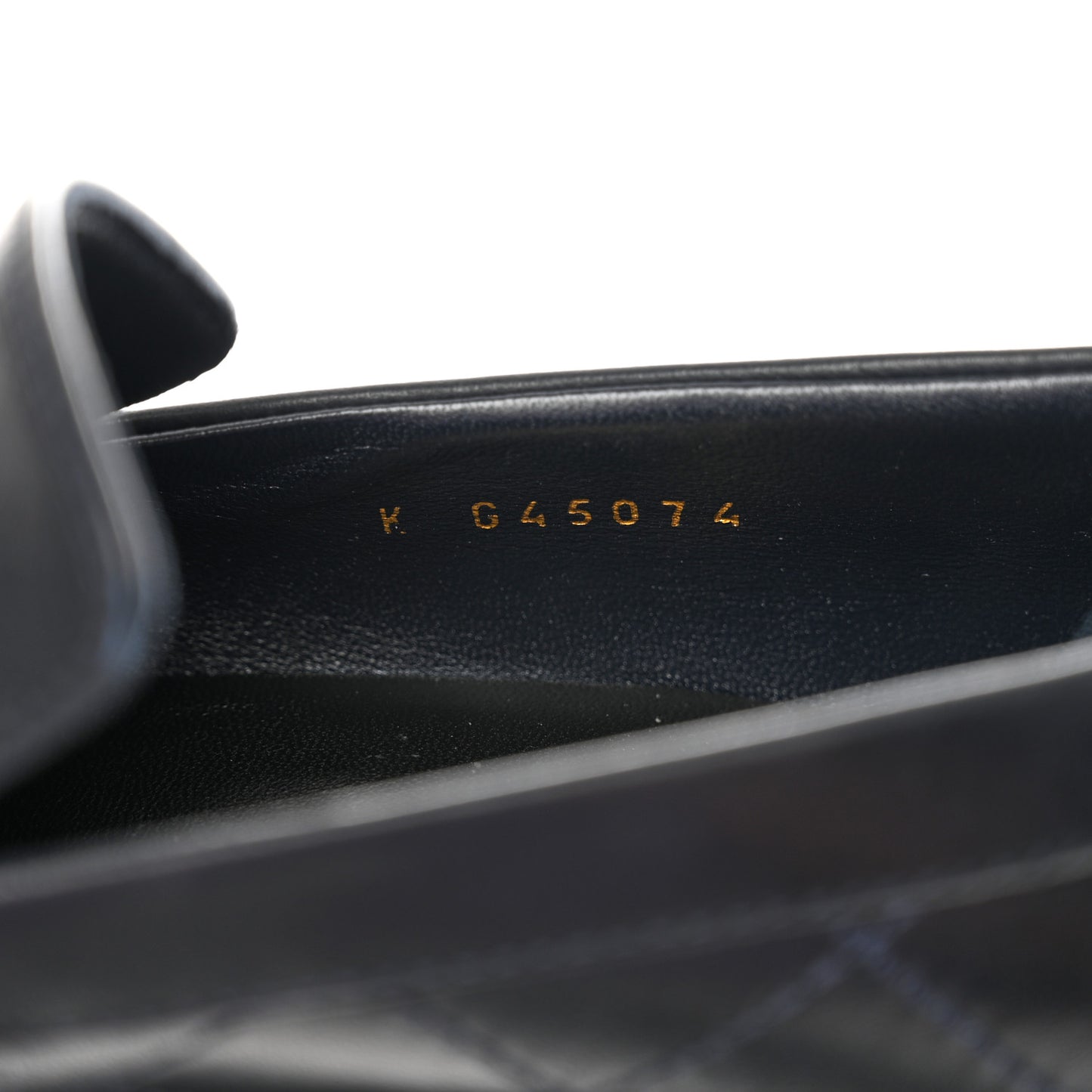 Calfskin Quilted CC Mocassin Loafers 37 Navy Blue
