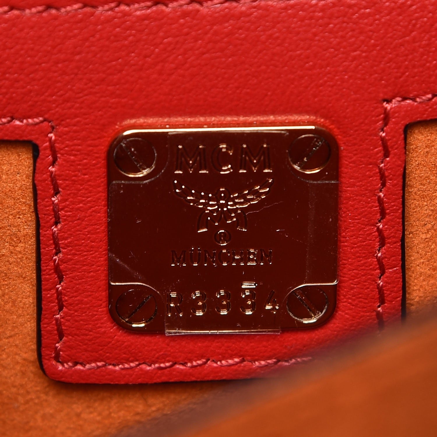 MCM Calfskin Patricia Crossbody Bag Ruby Red 7 of 10