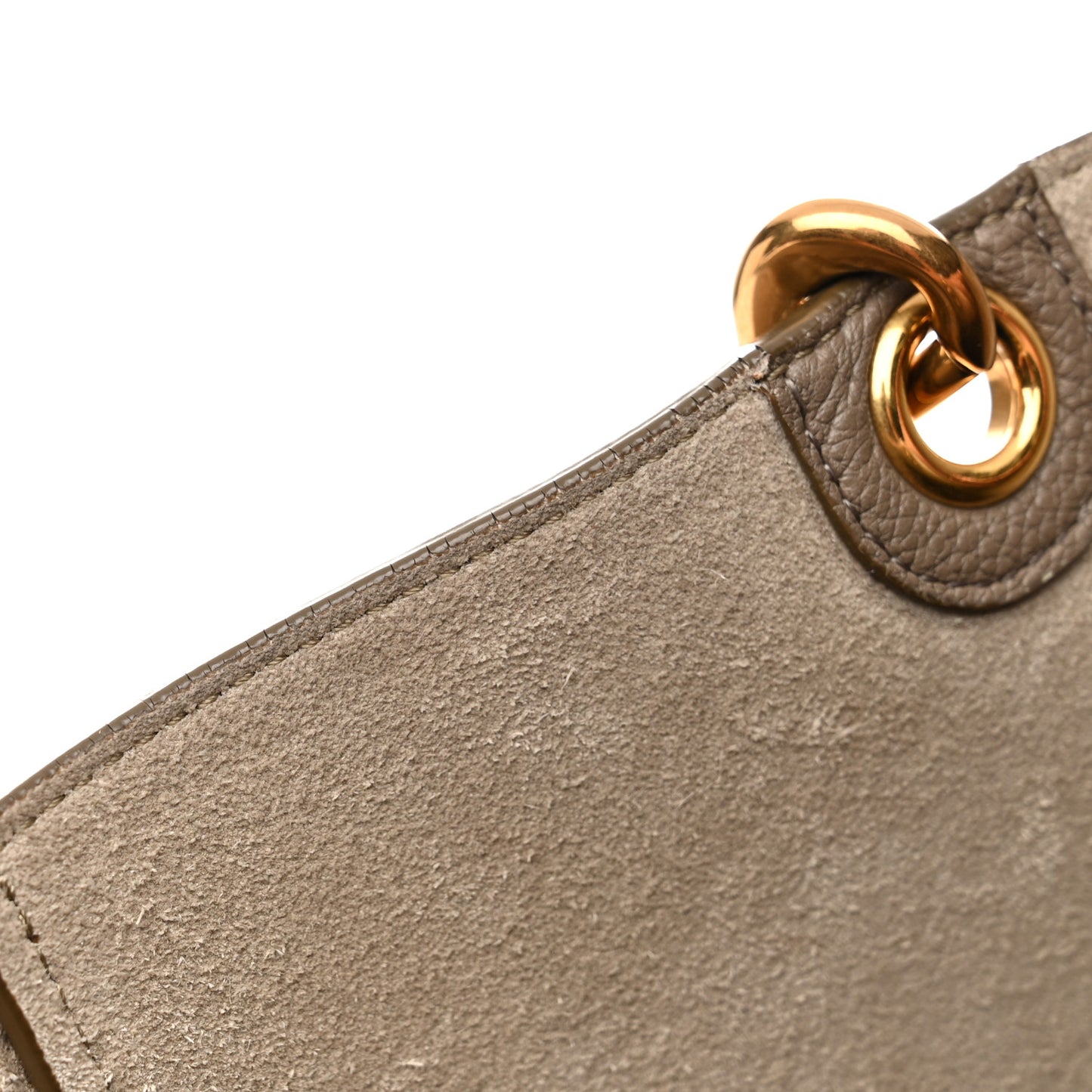 Soft Grained Calfskin Sangle Bucket Bag Taupe