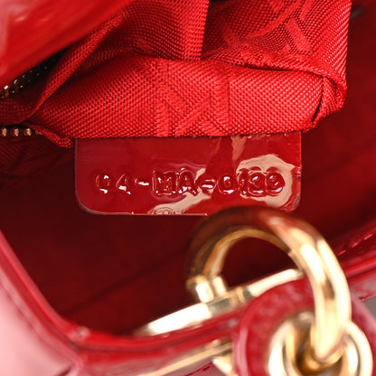 Christian Dior Patent Cannage Mini Lady Dior Red 7 of 12
