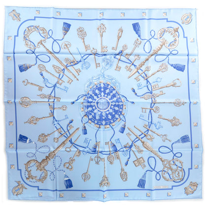 Hermes Silk Keys Les Cles Scarf 90 Light Bleu 1 of 8