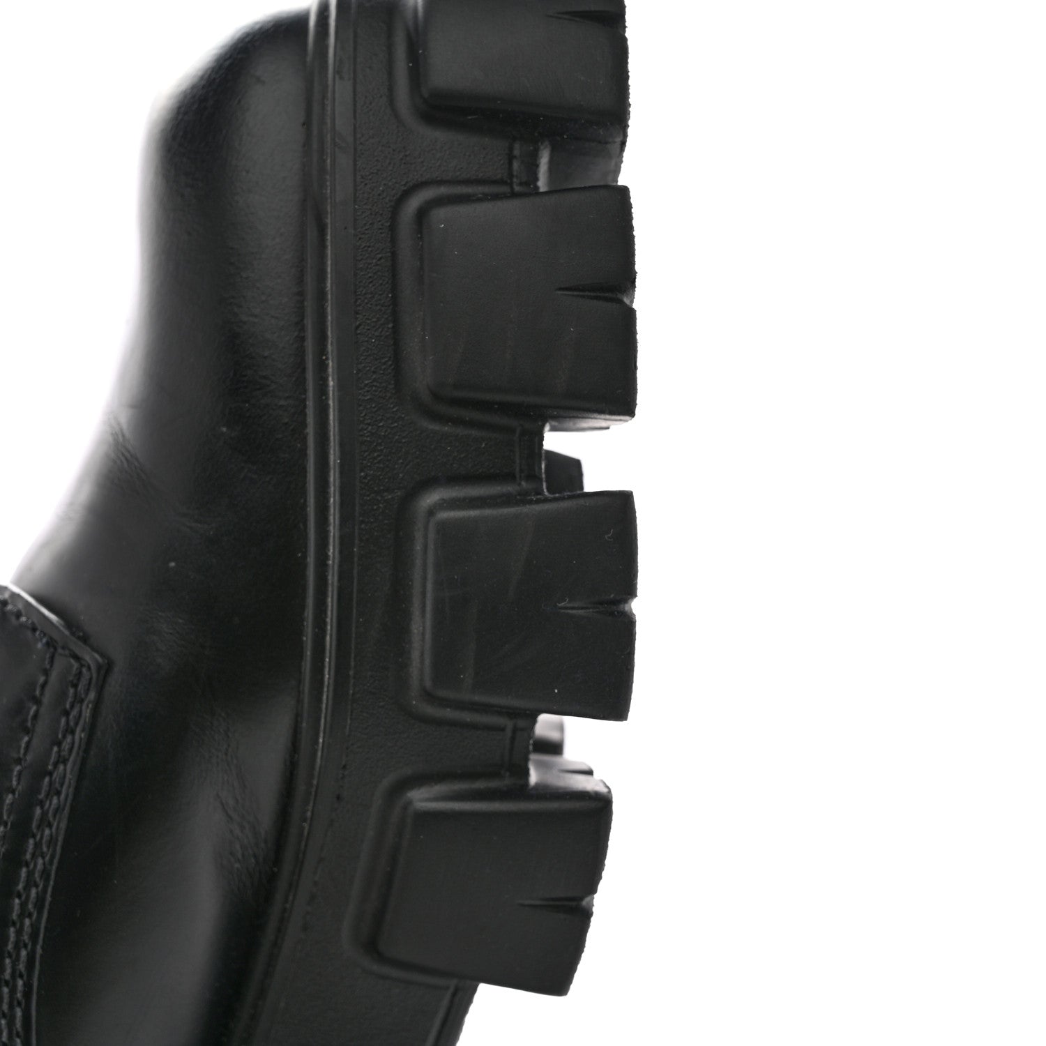 Prada Spazzolato Rois Re-Nylon Metal Triangle Logo Mens Monolith Pouch Pocket 60mm Combat Boots 7 Black 12 of 15