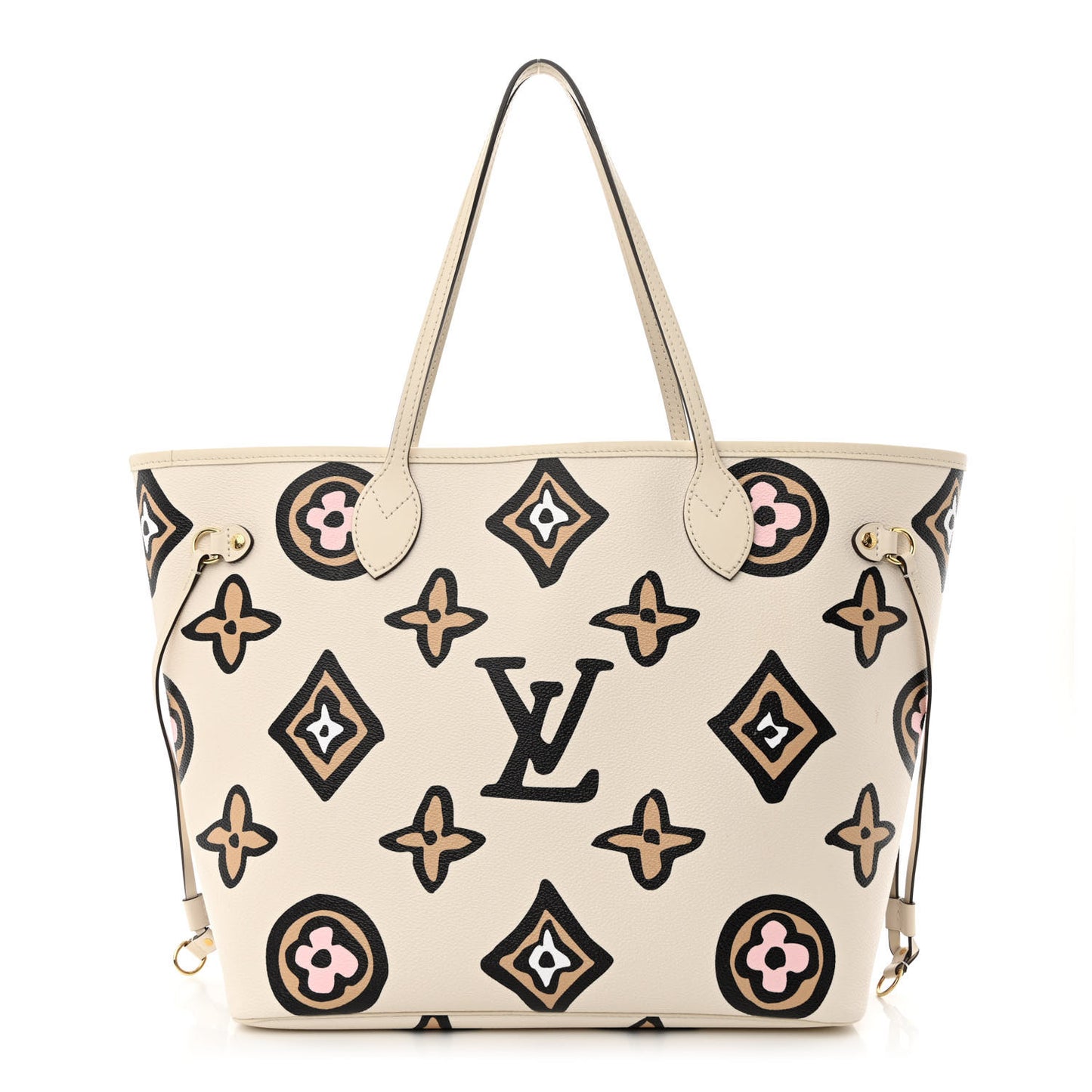 Monogram Giant Wild at Heart Neverfull MM Creme