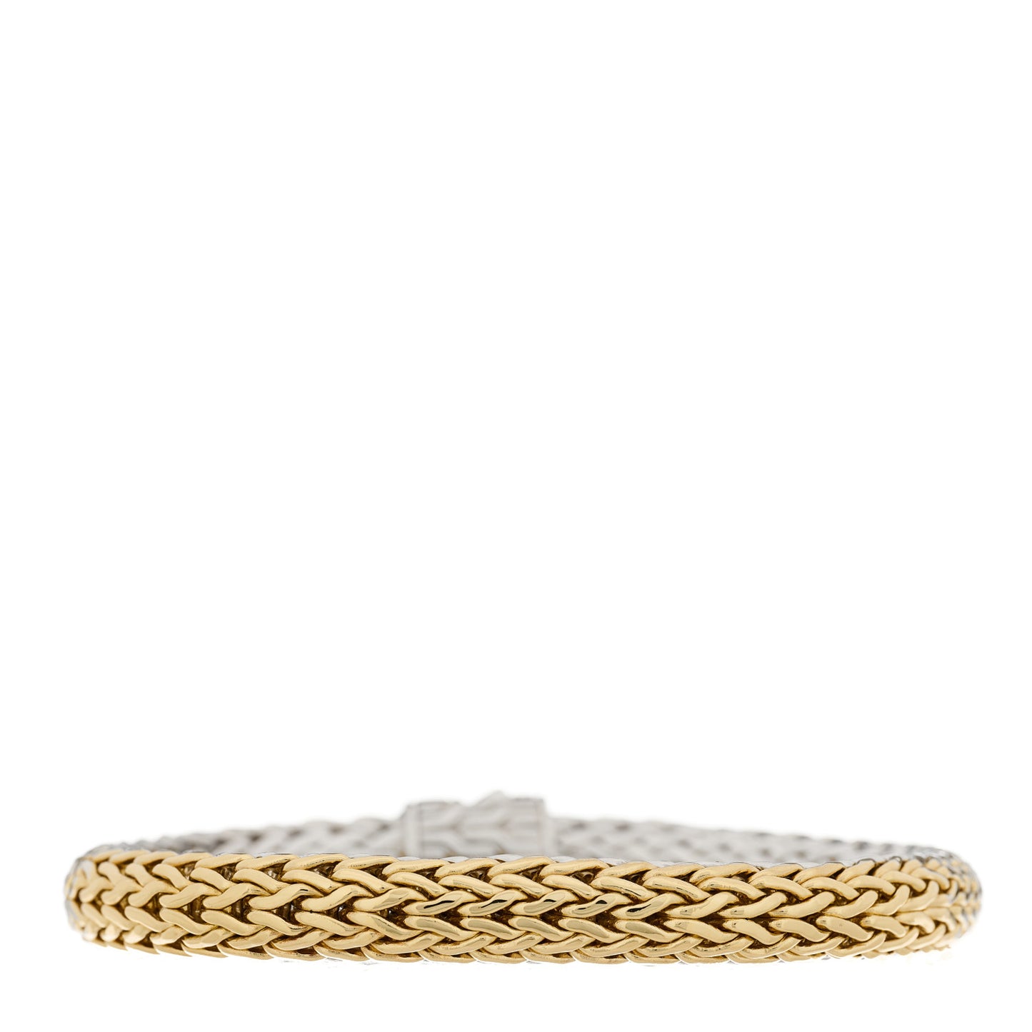 Sterling Silver 18K Yellow Gold Diamond 7.5mm Icon Bracelet